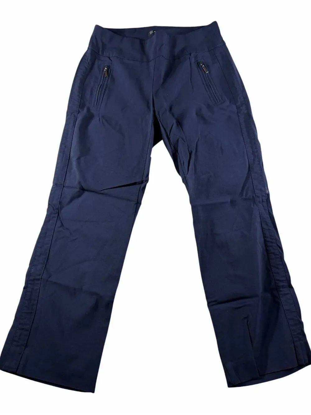 INC โInternational Concepts WomenโsNavy Blue High-Waist Regular Wide Leg Pants 8